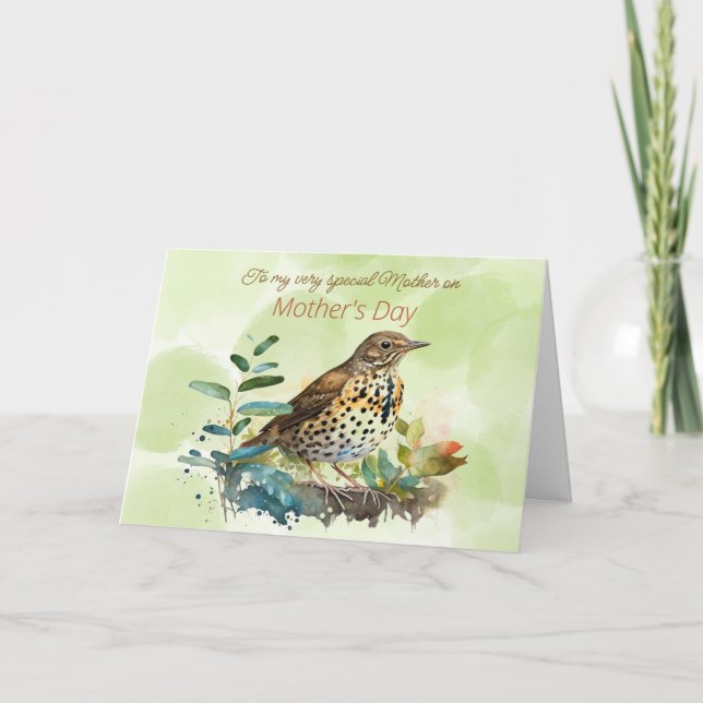 Meadowlark On A Branch Mother's Day  Card (Front)