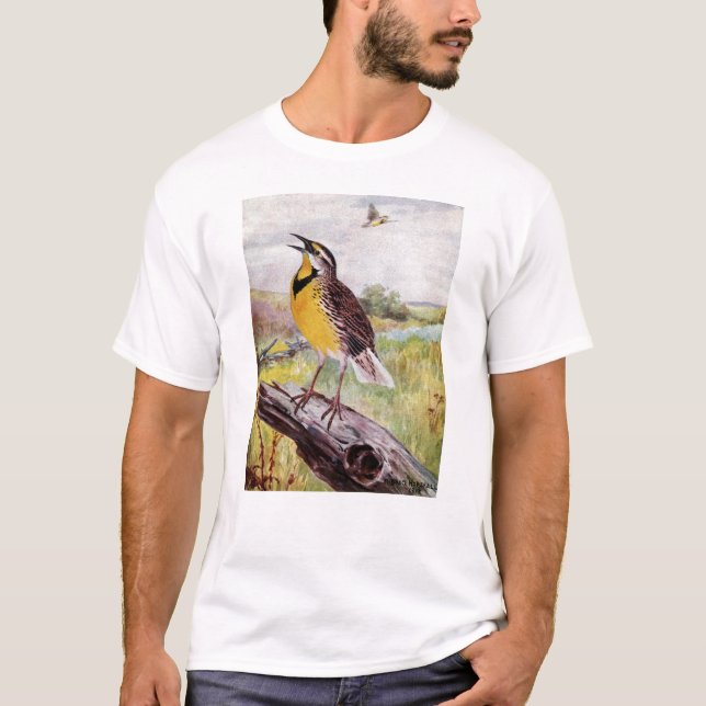Meadowlark on a Branch T-Shirt (Front)