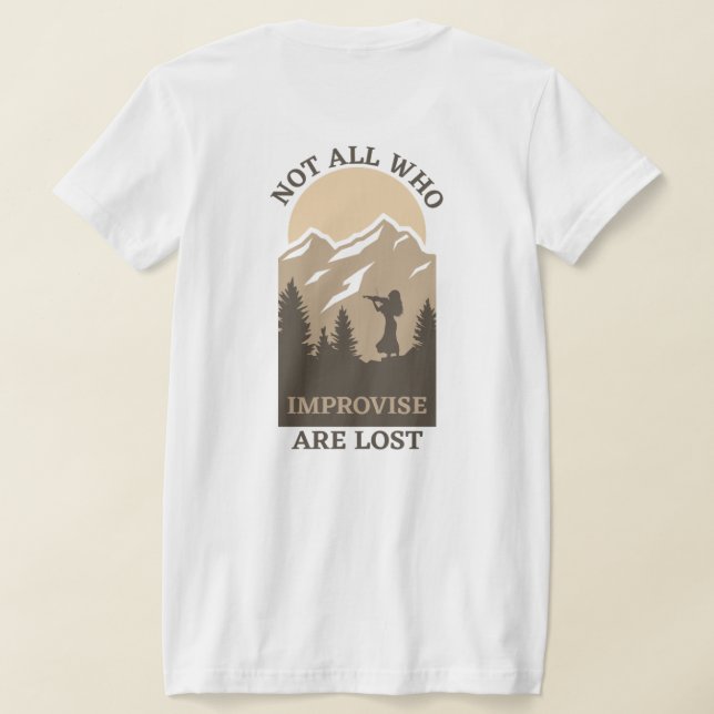 Meadowlark Violin Not All Who Improvise are Lost T-Shirt (Laydown Back)