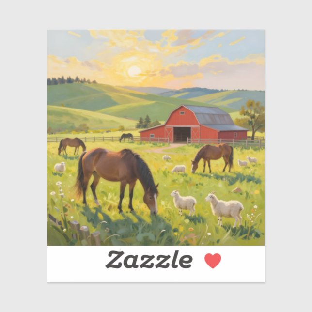 Meadowlight Morning - Square Vinyl  Sticker (Sheet)