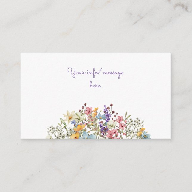 Meadows colorful flowers adult Birthday Enclosure Card (Front)