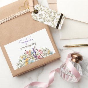 Meadows colorful flowers adult Birthday Rectangular Sticker