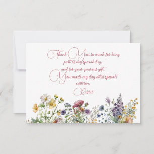 Meadows flowers adults floral Birthday Thank You Card