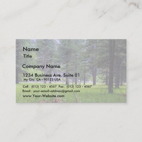 Meadows Trees Grasses Pines Business Card Templates