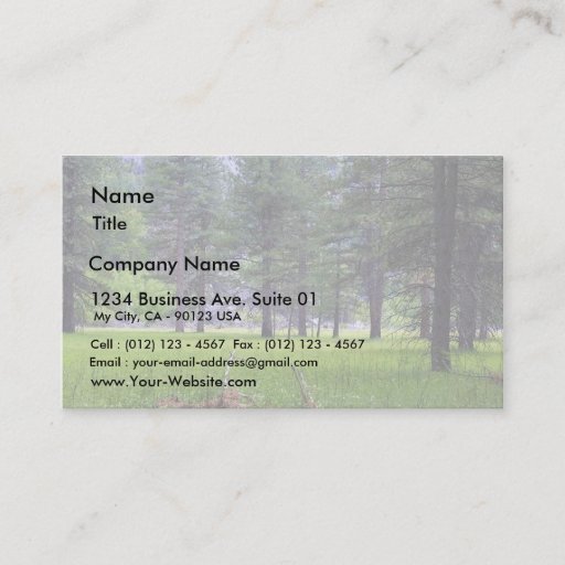 Customizable Meadows Trees Grasses Pines Business Card Templates