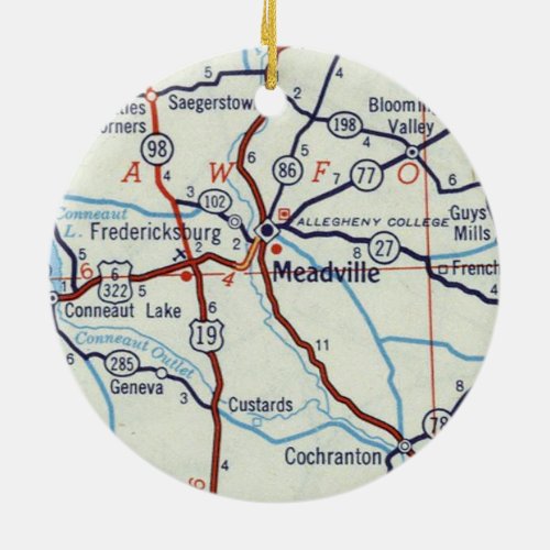 Meadville PA Ceramic Ornament