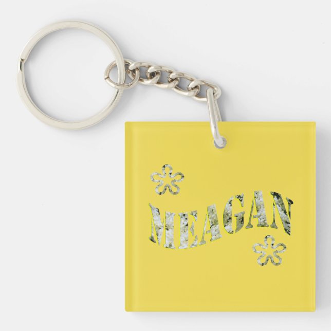 Meagan, Ladies Name Logo, Keychain (Front)