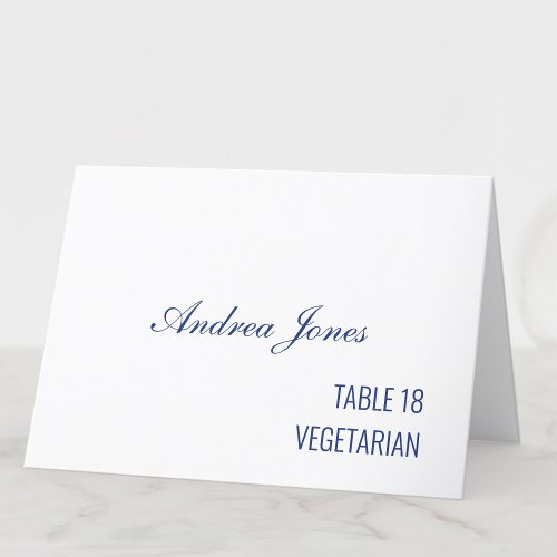 Meal Choice Guest Name Dark Blue Place Card