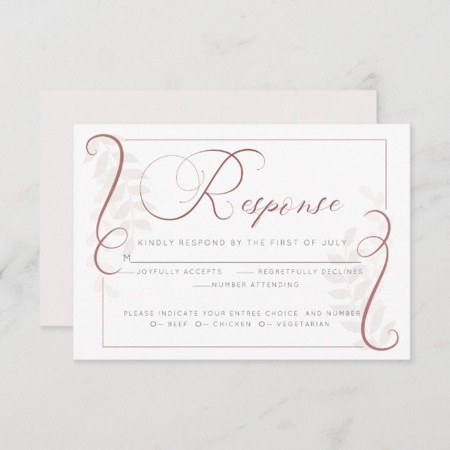 Meal Choice RSVP | Cayenne and  Blush Invitation (Front/Back)