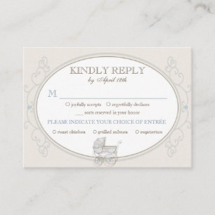 Meal Choice Selection RSVP Vintage Carriage Ivory Enclosure Card