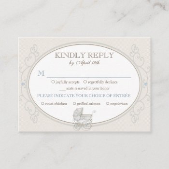 Meal Choice Selection Rsvp Vintage Carriage Ivory  Enclosure Card by nawnibelles at Zazzle
