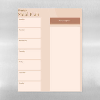 Meal Plan Dry Erase Magnetic Dry Erase Sheet