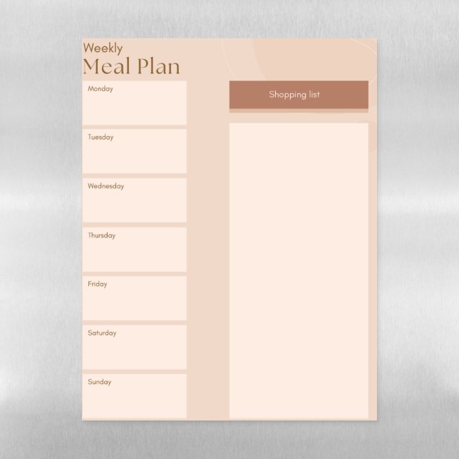 Meal Plan Dry Erase  Magnetic Dry Erase Sheet (Vertical)