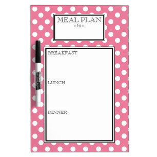 Meal Plan - Pink Polka Dot Dry-Erase Board
