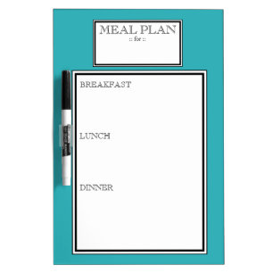 Meal Plan - Turquoise Day-to-Day Dry-Erase Board