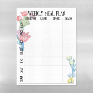 Meal plan weekly organizer magnetic dry erase sheet