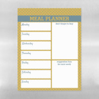 Meal Planner and Shopping List - Blue & Mustard
