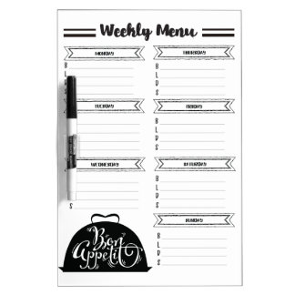 Meal Planner Dry Erase Board
