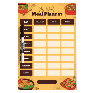Meal planner dry erase board