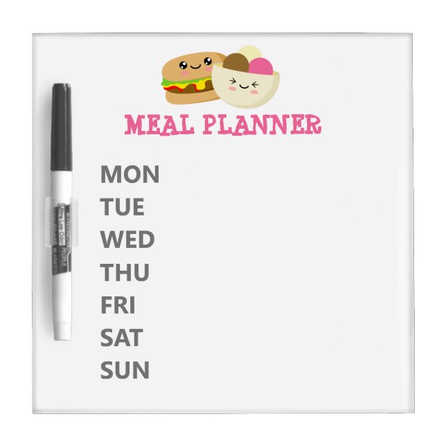 Meal Planner Dry Erase Board (Front)