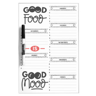 Meal Planner Dry Erase Board