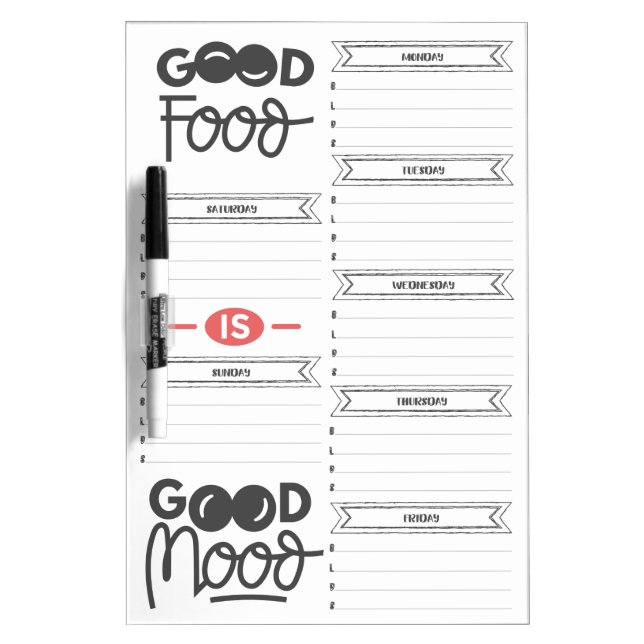 Meal Planner Dry Erase Board (Front)