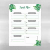 Meal Planner Dry Erase Magnetic Board Jungle