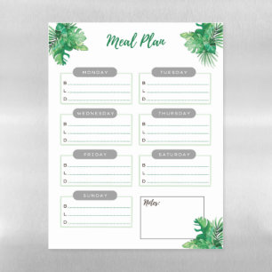 Meal Planner Dry Erase Magnetic Board Jungle