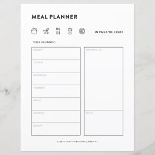 Meal Planner Family Meals Weekly Menu Organizer