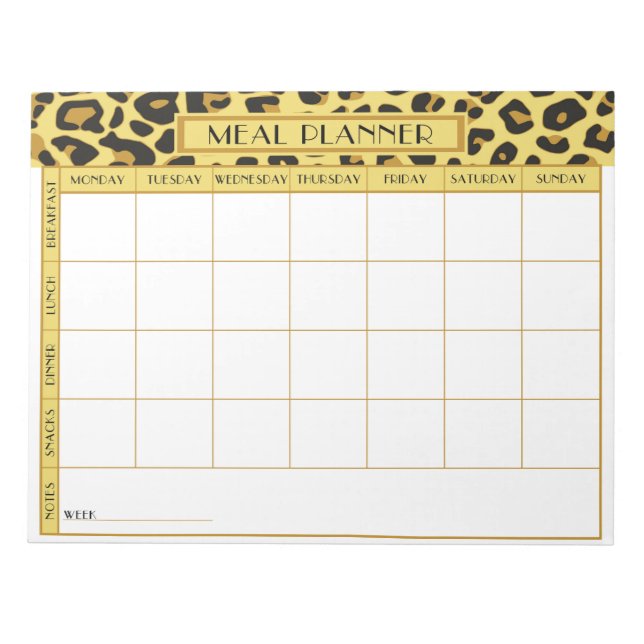 Meal Planner Notepad (Front)