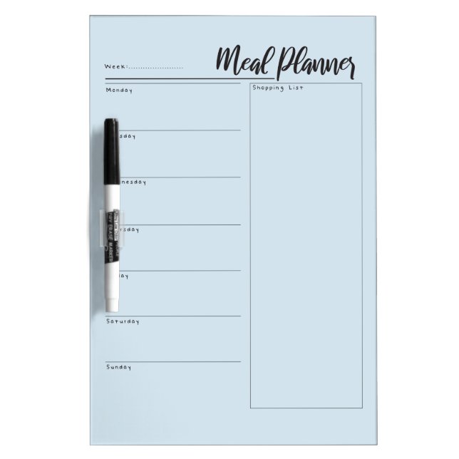 Meal planner notepad dry erase board (Front)