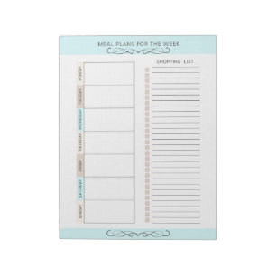 Meal Planner Weekly Light Colors Notepad
