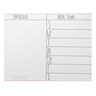 Meal Planning Note Pad