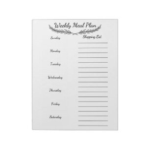 Meal Planning Notepad