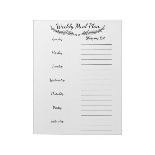 Meal Planning  Notepad