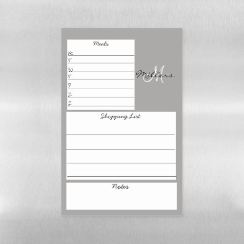 Meal Prep Shopping List Personalized Planner Magnetic Dry Erase Sheet