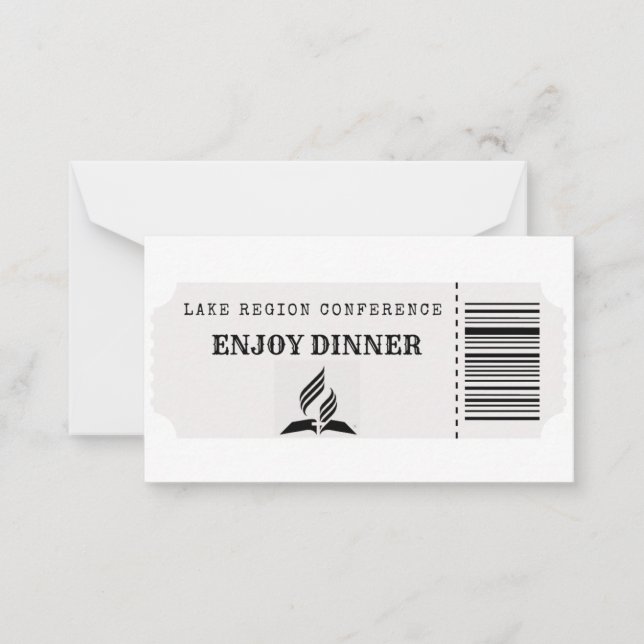 Meal tickets dinner note card (Front)