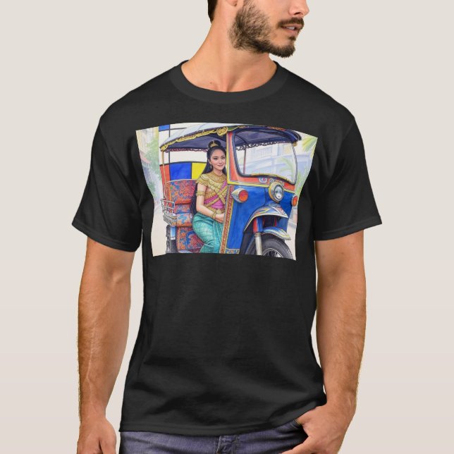 Mealea Rides A Self-Driving Tuk Tuk XII T-Shirt (Front)
