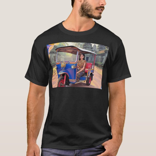 Mealea Rides Self-Driving Tuk Tuk At Ta Prohm T-Shirt (Front)