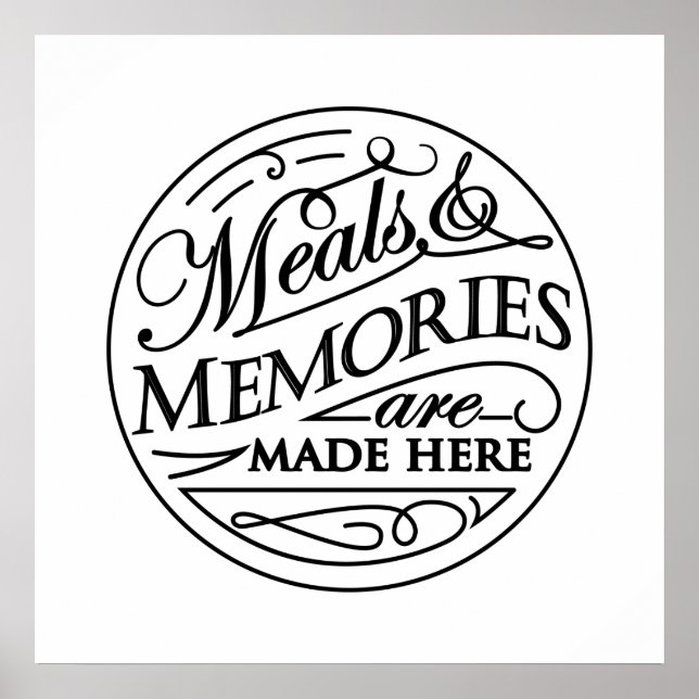 Meals and Memories are made here quote design Poster (Front)