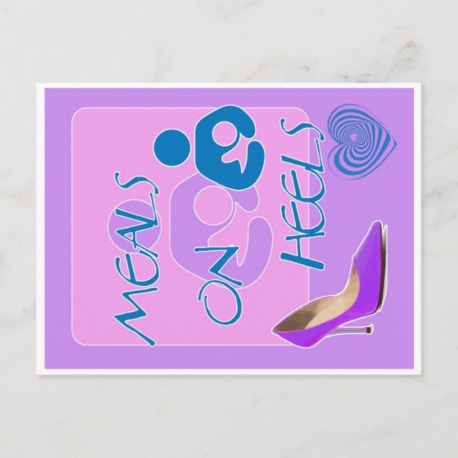 Meals on Heels! Breastfeeding Design Postcard (Front)