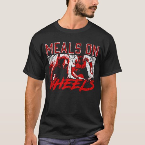 Meals On Wheel Funny Bear Chasing Forest Biker T_Shirt