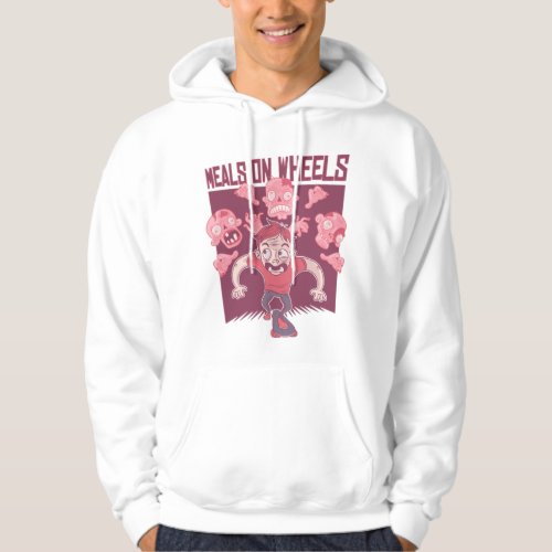 Meals On Wheels a Scared Boy Running Away with a S Hoodie