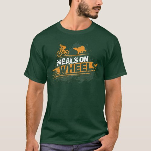 Meals on Wheels Cyclist Escape From Bear T_Shirt