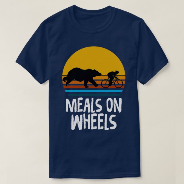 Meals On Wheels Funny Cycling T-Shirt (Design Front)