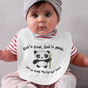 Mealtime Blessing Panda Baby Bib