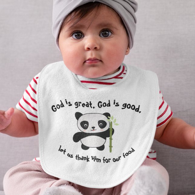 Mealtime Blessing Panda Baby Bib (Creator Uploaded)