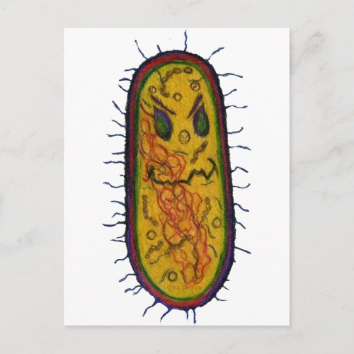 Mean Bacteria Cartoon Character Postcard