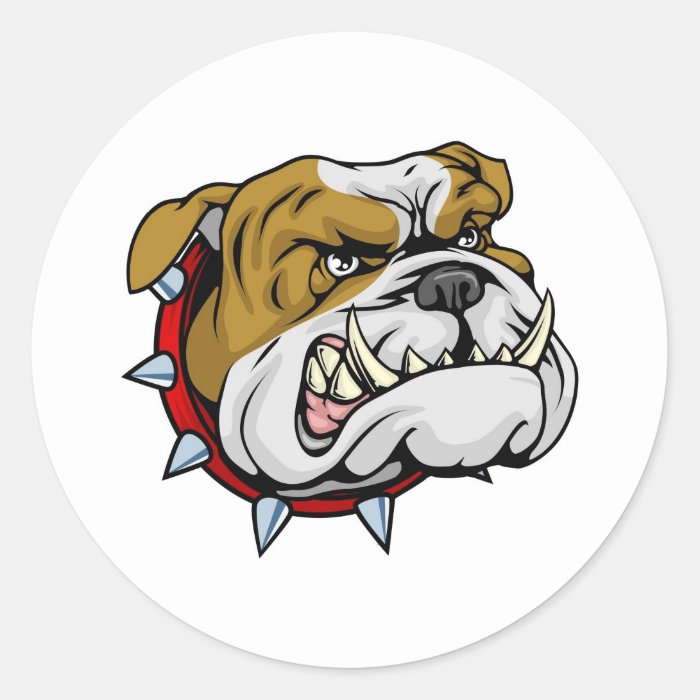 Mean bulldog mascot illustration sticker
