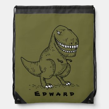 Mean Cool Dinosaur T Rex Cartoon Name Backpack by tashatzazzle at Zazzle